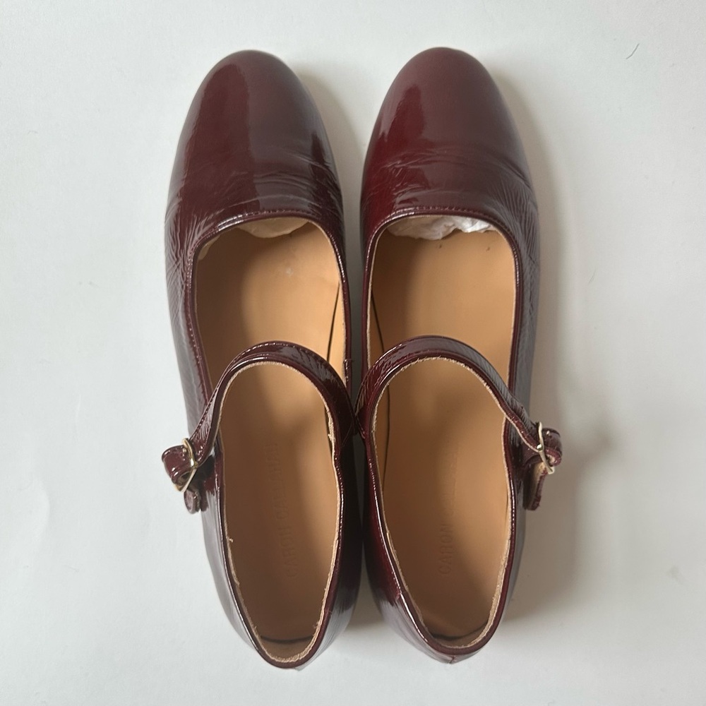 Caron Callahan Deep Red Mary Jane Flats size 41 - Picture 3 of 8